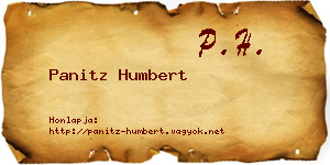 Panitz Humbert névjegykártya